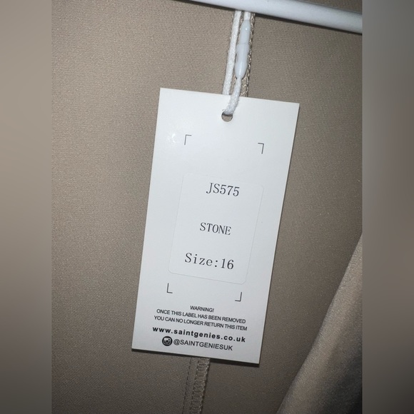 NWT! Saint Genies Pearl Studded Tan Boyfriend Blazer - Embellished - Picture 9 of 16